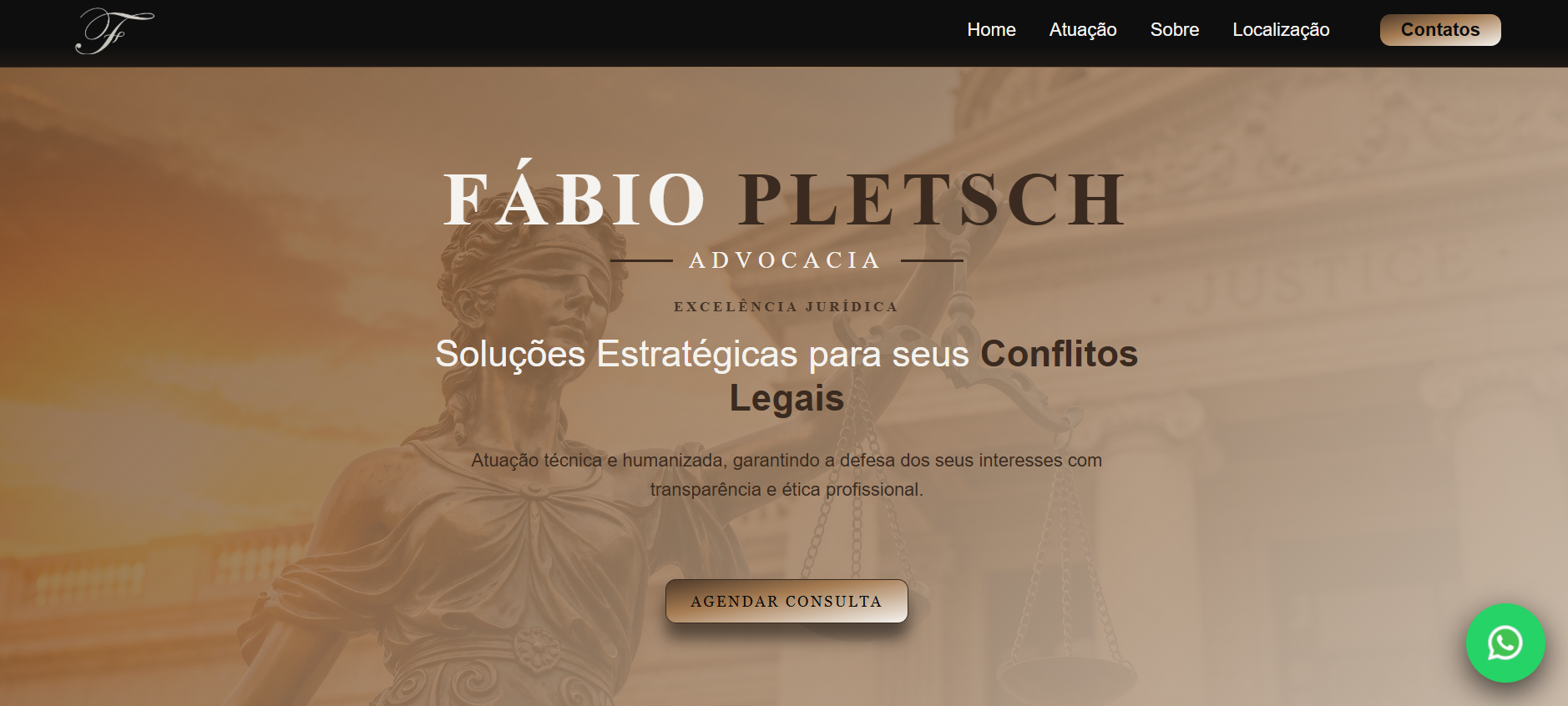 Projeto Fábio Pletsch Advocacia desenvolvido pela Gravita Labs